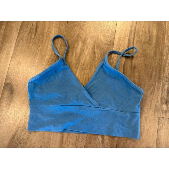Los Angeles Apparel Other - Los Angeles Apparel Sports Bra MEDIUM Blue Stretch Gym Yoga Cotton Spandex